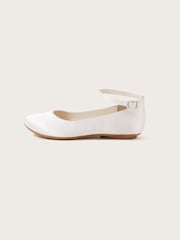 Monsoon Natural Satin Ballerina Flats - Image 2 of 3