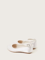 Monsoon Natural Satin Ballerina Flats - Image 3 of 3