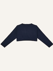 Monsoon Blue Baby Fluffy Collar Super-Soft Cardigan - Image 2 of 4