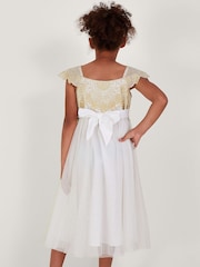 Monsoon Gold Estella Embroidered Tulle Dress - Image 2 of 5