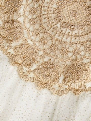 Monsoon Gold Estella Embroidered Tulle Dress - Image 5 of 5