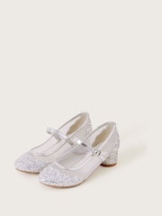 Monsoon Silver Annabelle Mesh Glitter Shoes - Image 1 of 3