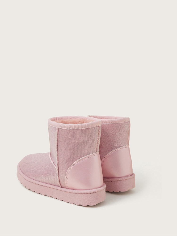 Monsoon Pink Faux Fur-Lined Metallic Ankle Boots - Image 3 of 3