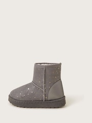 Monsoon Grey Metallic Spot Suedette Ankle Boots - Image 2 of 3