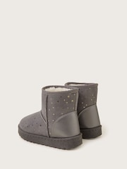 Monsoon Grey Metallic Spot Suedette Ankle Boots - Image 3 of 3