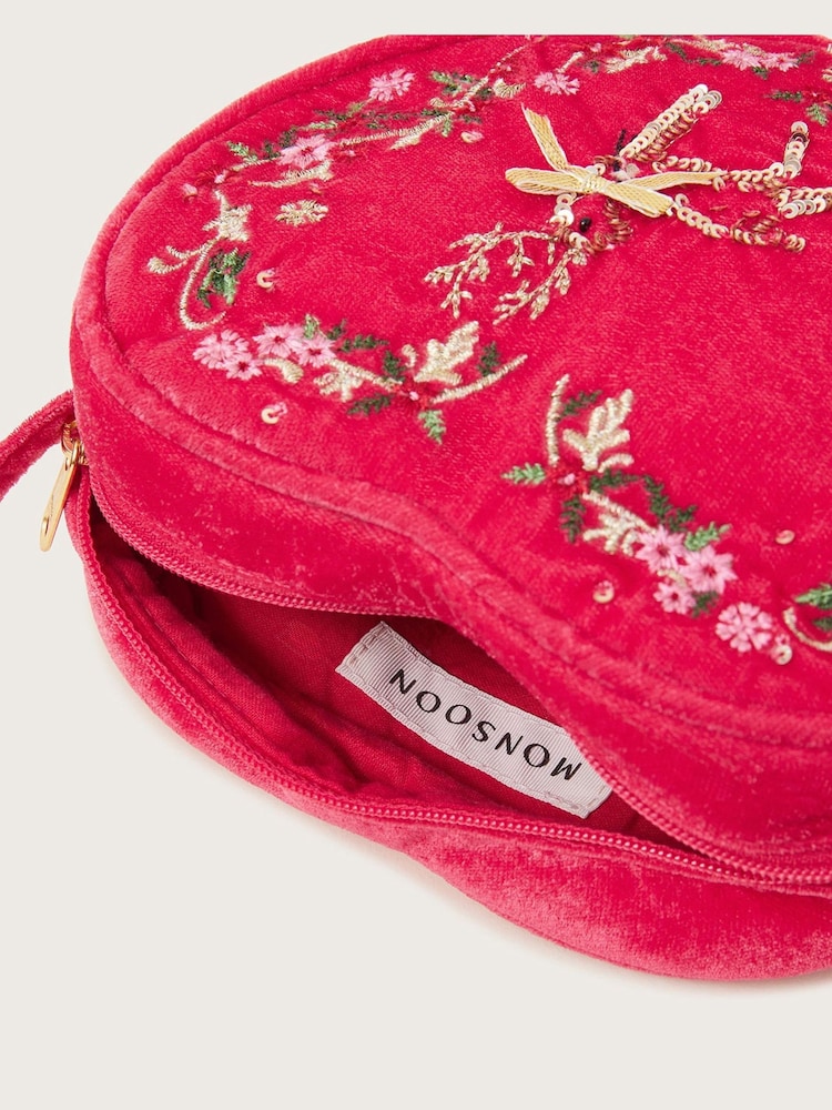 Monsoon Red Enchanted Reindeer Velvet Heart Bag - Image 3 of 3