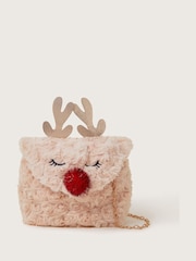 Monsoon Black Fluffy Reindeer Bag - Image 1 of 4