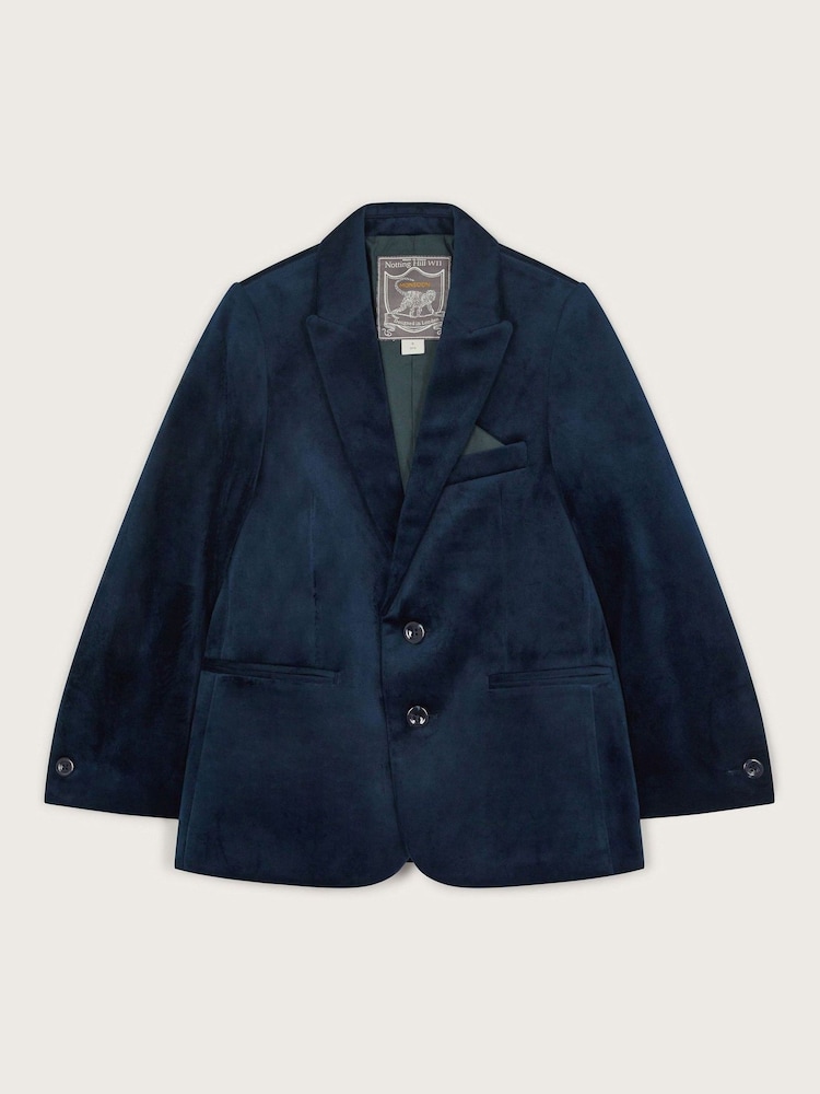 Monsoon Blue Velvet Suit Blazer - Image 1 of 3