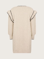 Monsoon Natural Frill Cable Knit Jumper Dress - Image 3 of 4