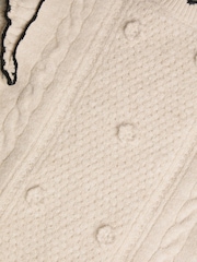 Monsoon Natural Frill Cable Knit Jumper Dress - Image 4 of 4