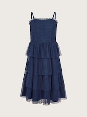Monsoon Blue Inga Spot Tulle Prom Dress - Image 1 of 3