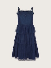 Monsoon Blue Inga Spot Tulle Prom Dress - Image 2 of 3