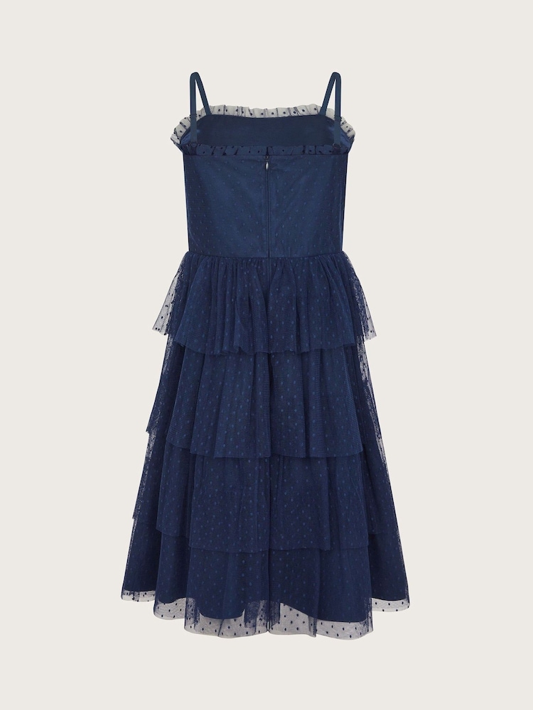 Monsoon Blue Inga Spot Tulle Prom Dress - Image 2 of 3