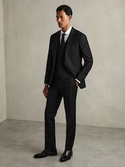 Zwart - Reiss Aspire Slim-Fit Wool Suit Waistcoat - Image 1 of 7