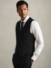 Zwart - Reiss Aspire Slim-Fit Wool Suit Waistcoat - Image 3 of 7