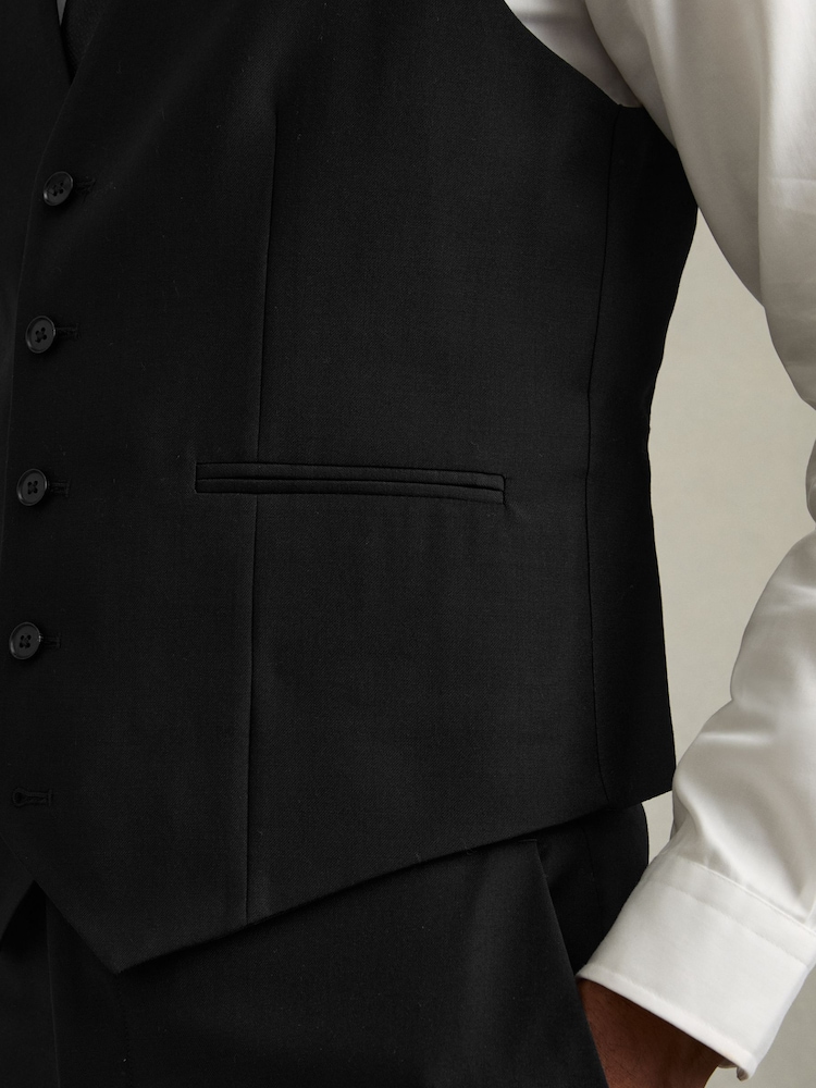 Zwart - Reiss Aspire Slim-Fit Wool Suit Waistcoat - Image 5 of 7