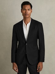 Zwart - Reiss Aspire Slim-Fit Single Breasted Wool Suit Jacket - Image 4 of 11