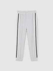 Reiss Grey Chance 13-14 yrs Velour Side-Stripe Tracksuit Joggers - Image 1 of 5
