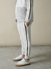 Reiss Grey Chance 4-9 yrs Velour Side-Stripe Tracksuit Joggers - Image 3 of 5