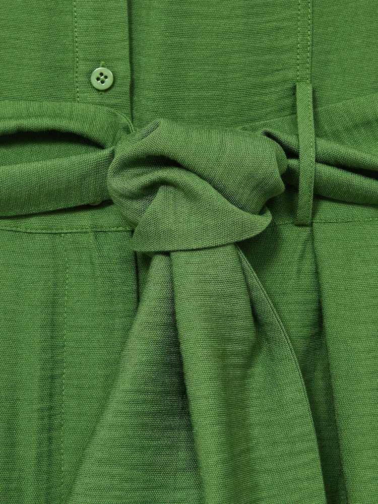Reiss Green Millie Belted Beach Cover-Up Playsuit - Image 7 of 7