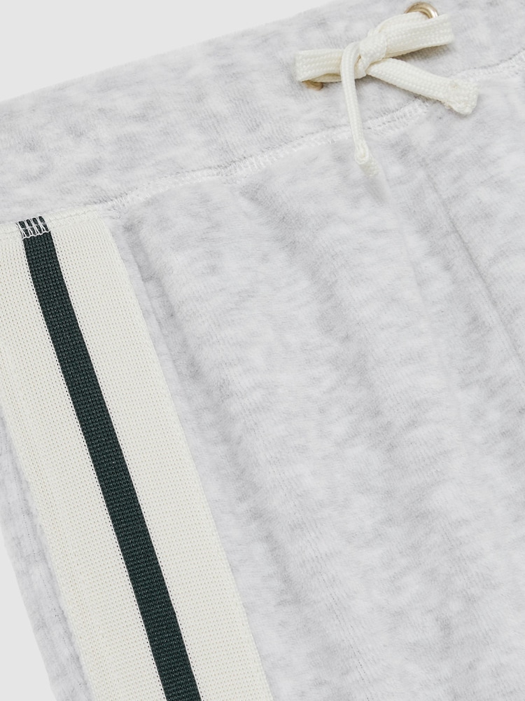 Reiss Grey Chance 9-13 yrs Velour Side-Stripe Tracksuit Joggers - Image 5 of 5