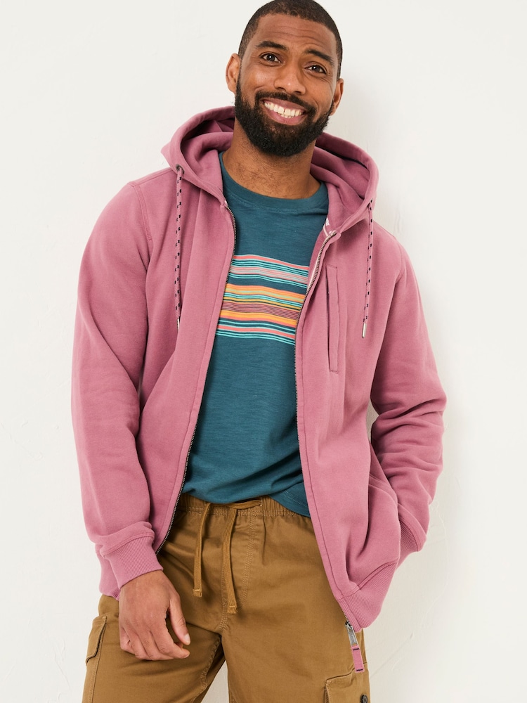 FatFace Brooke Heather Purple Zip Through Hoodie - Image 1 of 5