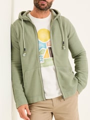 FatFace Woolacombe Sage Green Woolacombe Zip Through - Image 3 of 5