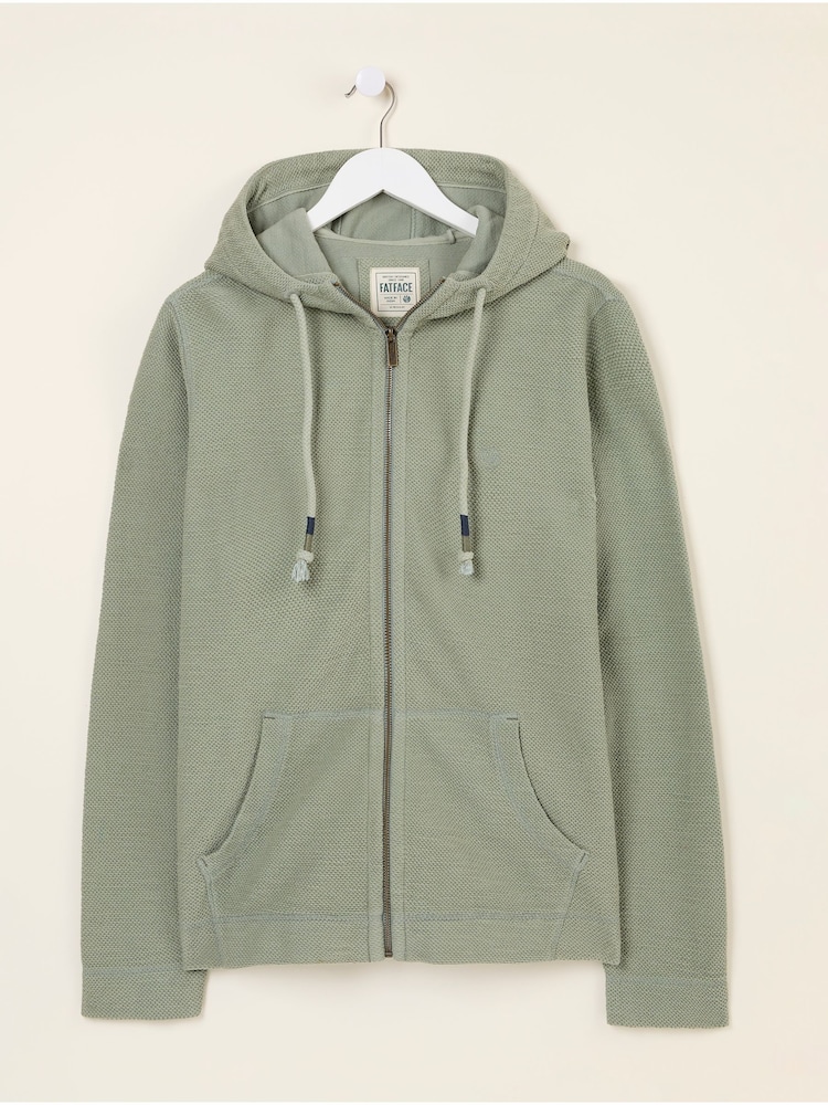 FatFace Woolacombe Sage Green Woolacombe Zip Through - Image 5 of 5