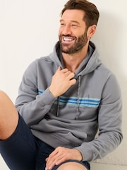 FatFace Dusky Blue Boat Graphic Overhead Hoody - Image 3 of 5
