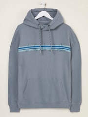 FatFace Dusky Blue Boat Graphic Overhead Hoody - Image 5 of 5