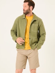 FatFace Lowe Khaki Green Lowe Loop Back Light Weight Jacket - Image 1 of 5
