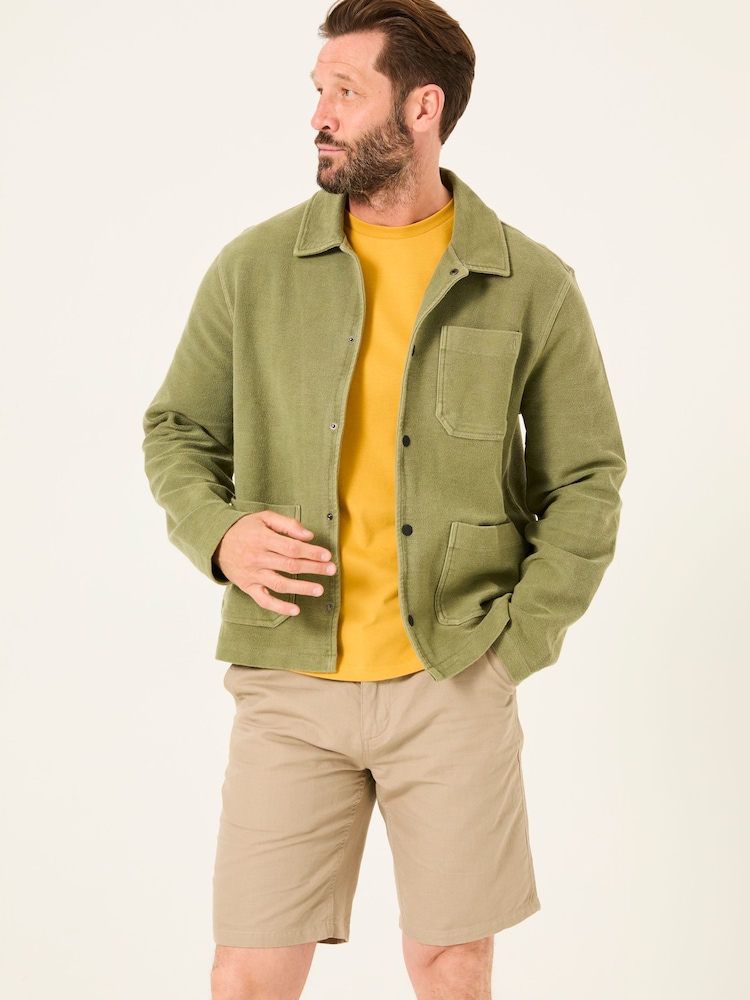 FatFace Lowe Khaki Green Lowe Loop Back Light Weight Jacket - Image 1 of 5