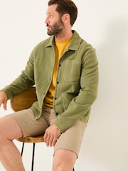 FatFace Lowe Khaki Green Lowe Loop Back Light Weight Jacket - Image 3 of 5