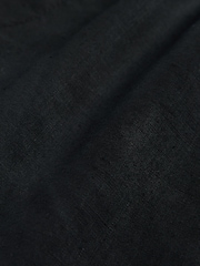 Black 100% Linen Drawstring Waist Shorts - Image 7 of 10