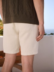 Ecru Elasticated Waist Zig-Zag Pattern Shorts - Image 5 of 9
