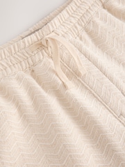 Ecru Elasticated Waist Zig-Zag Pattern Shorts - Image 9 of 9