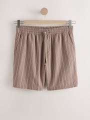 Pink Linen Blend Drawstring Waist Stripe Shorts - Image 6 of 9