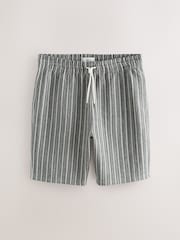 Black Stripe Jersey Textured Shorts - Image 6 of 10