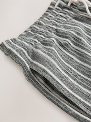 Black Stripe Jersey Textured Shorts - Image 9 of 10
