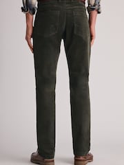 Brook Taverner Green Corduroy Stretch Cotton 5 Pocket Trousers - Image 2 of 4