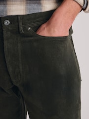 Brook Taverner Green Corduroy Stretch Cotton 5 Pocket Trousers - Image 4 of 4