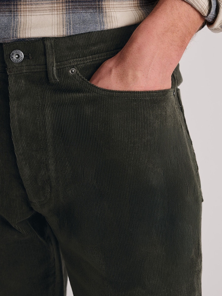 Brook Taverner Green Corduroy Stretch Cotton 5 Pocket Trousers - Image 4 of 4