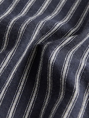 Navy 100% Cotton Stripe Drawstring Waist Shorts - Image 7 of 9