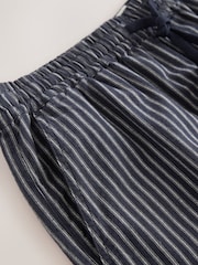 Navy 100% Cotton Stripe Drawstring Waist Shorts - Image 8 of 9