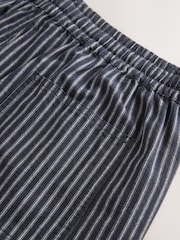 Navy 100% Cotton Stripe Drawstring Waist Shorts - Image 9 of 9