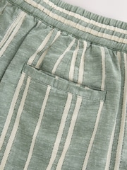Verde - Cotton with Linen Drawstring Waist Stripe Shorts - Image 7 of 7