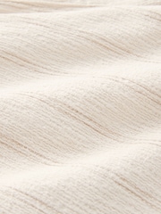 Ecru 100% Cotton Textured Stripe Drawstring Waist Shorts - Image 7 of 8
