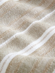 Neutral Elasticated Waist Linen Blend Stripe Shorts - Image 6 of 9