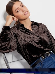 Monsoon Brown Vida Velvet Shirt - Image 1 of 5