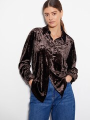 Monsoon Brown Vida Velvet Shirt - Image 4 of 5